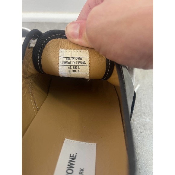 Women's Thom Browne Soft Patent Leather Heritage Black Sneaker Size 11 - Picture 8 of 16